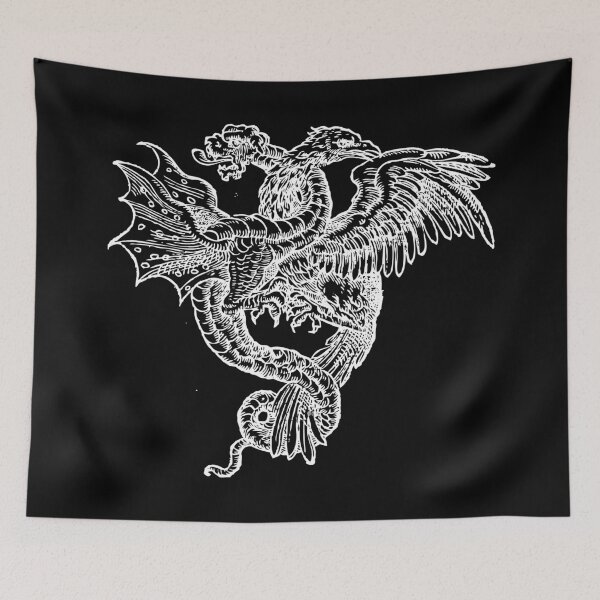 Item preview, Dragon Fighting Eagle Drawing (Black) Old Antique Illustration designed and sold by freshlypeeled.