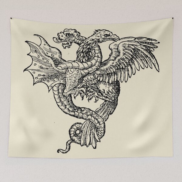 Item preview, Dragon Fighting Eagle | Antique Drawing | Old-Style Illustration designed and sold by freshlypeeled.