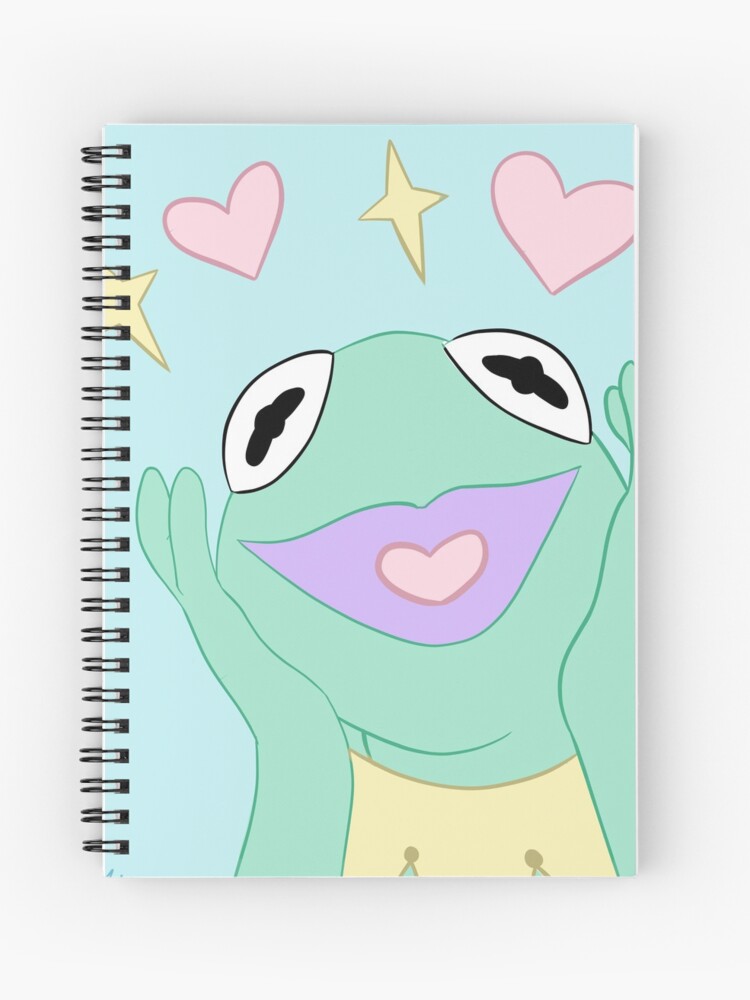 Kawaii Kermit The Frog Spiral Notebook By Skyanide Redbubble