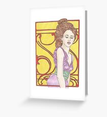 Scarlet Mucha Greeting Card
