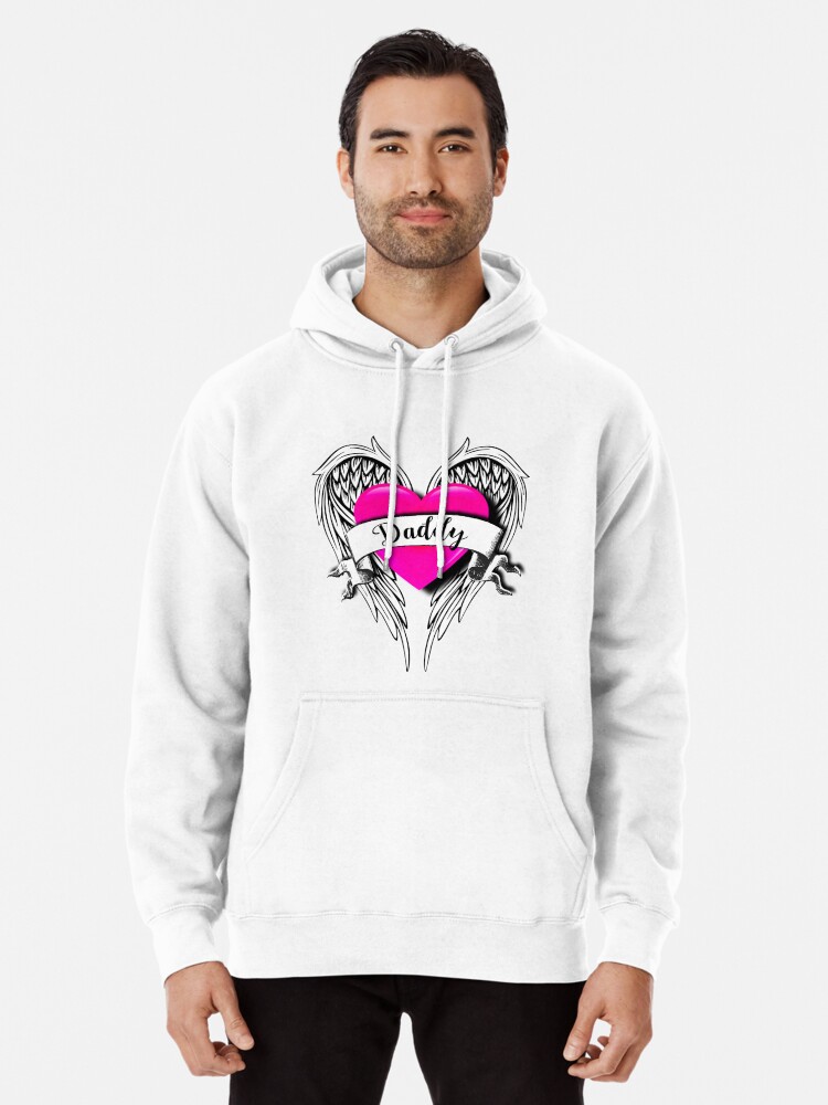 in memory of daddy guardian angel dad angel wings heart Pullover Hoodie