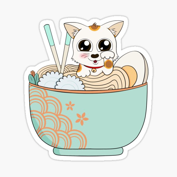 Lucky Cat Ramen Sticker