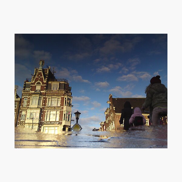Reflections of Amsterdam - Blue Sky Photographic Print