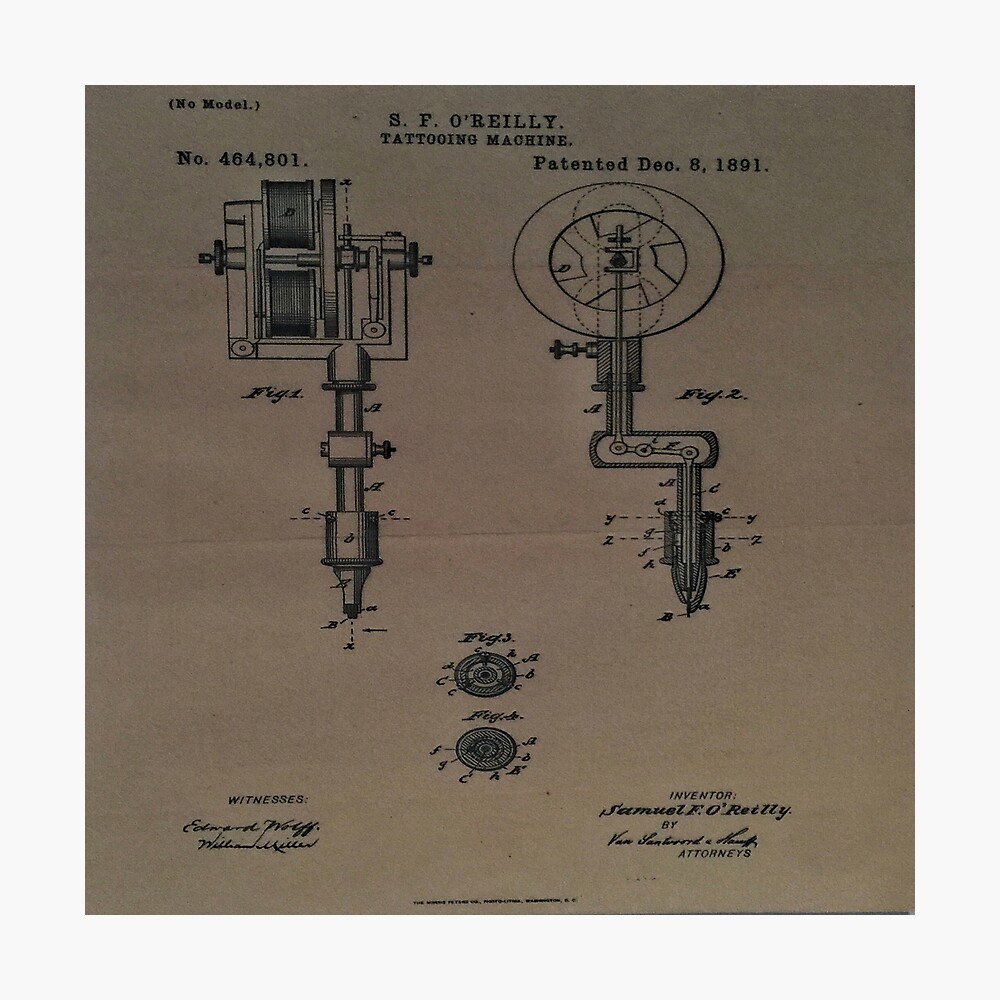 Tattoo Machine Schematic 1891 Tattoo Machine Schematic 1891