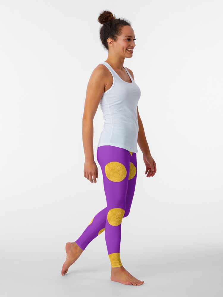 Purple Gold Leggings Polka Dot – Upon A Bowtique