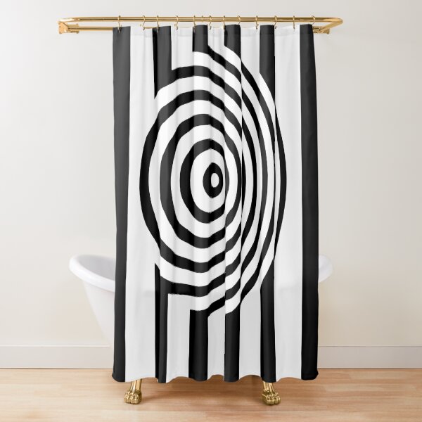 "Black And White Op Art Graphic" Shower Curtain for Sale by artsandsoul Redbubble