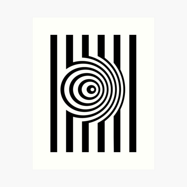 Black And White Op-Art Spiral Art Print for Sale by artsandsoul