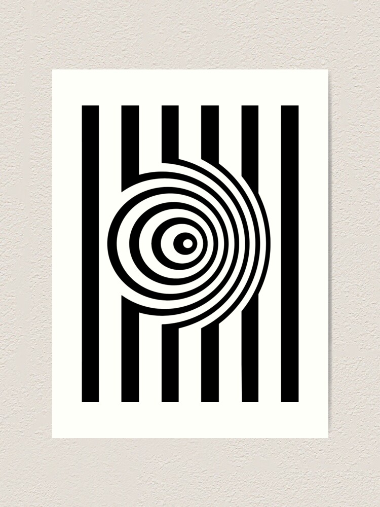 Black And White Op-Art Spiral Art Print for Sale by artsandsoul