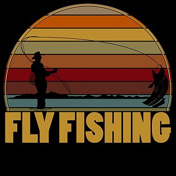 Imagen de la obra Pescador de pesca con mosca Retro Vintage | Regalo de trucha con moscas a pescado a pescado de Cedinho