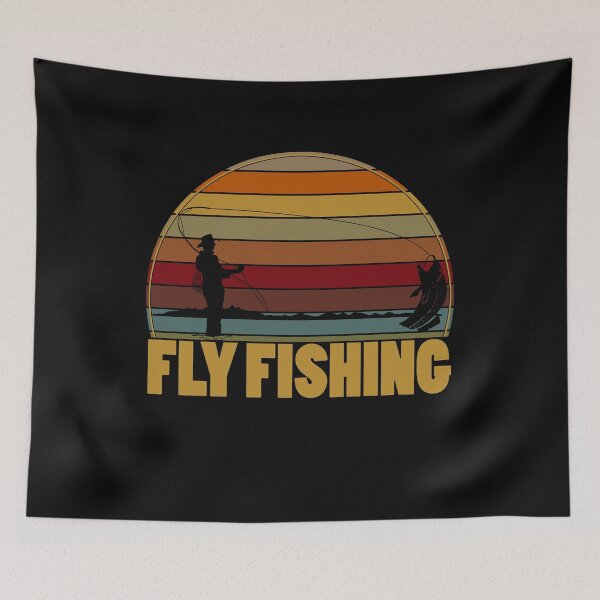 Item preview, Flyfishing Fisherman Retro Vintage | Fishy Fishy Flies Trout Gift designed and sold by Cedinho.