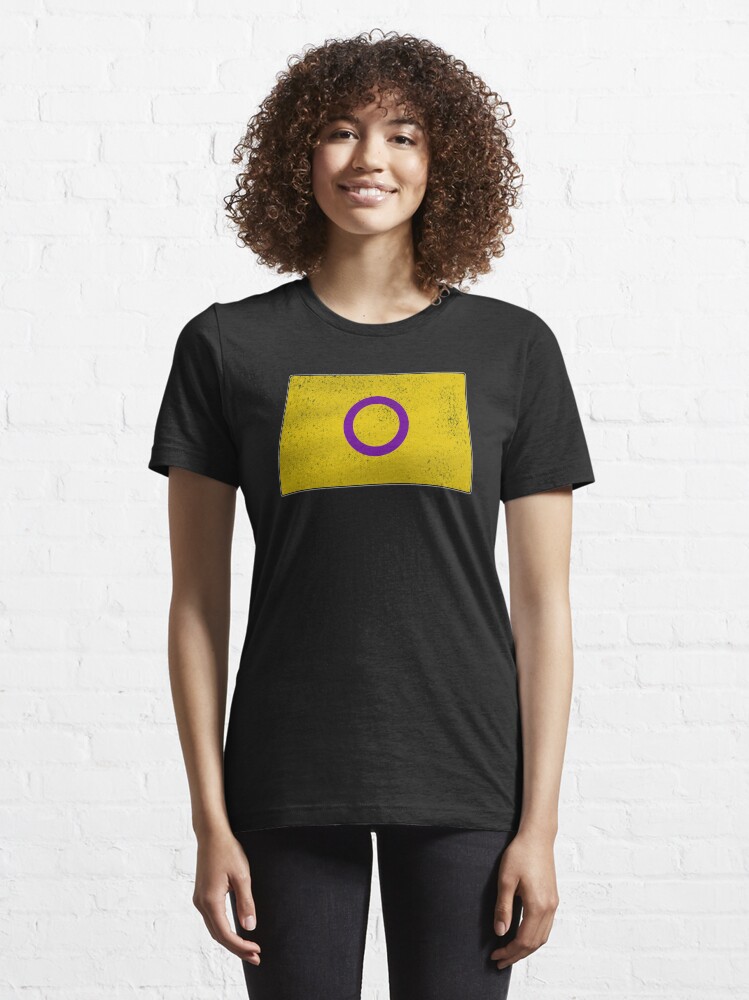 Alternate view of Distressed Intersex Pride Flag Essential T-Shirt