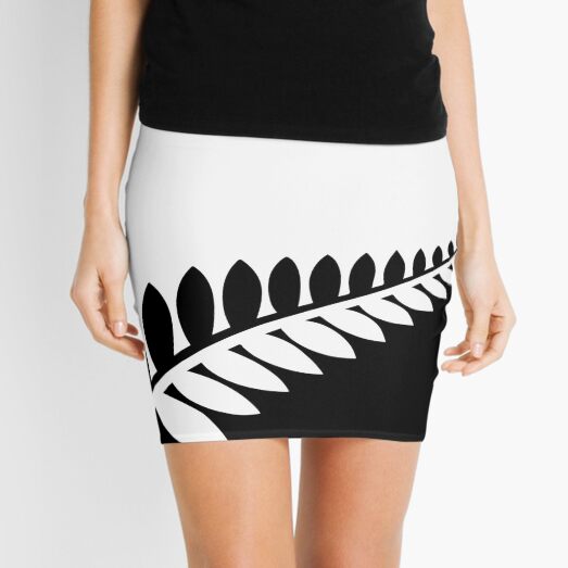New Zealand - Black & White Flag Mini Skirt