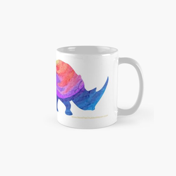 Save The Chubby Unicorn Rainbow Design Classic Mug