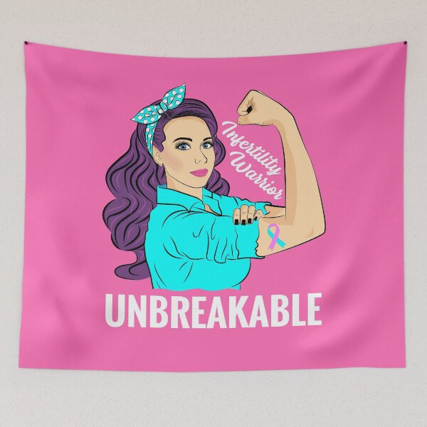 Item preview, Infertility Awareness Warrior Unbreakable Support designed and sold by ZNOVANNA.