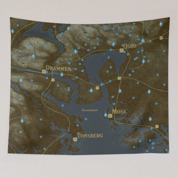 Item preview, Map of the Oslofjord (BotW-style) designed and sold by Henrik Gulliksen Schüller.
