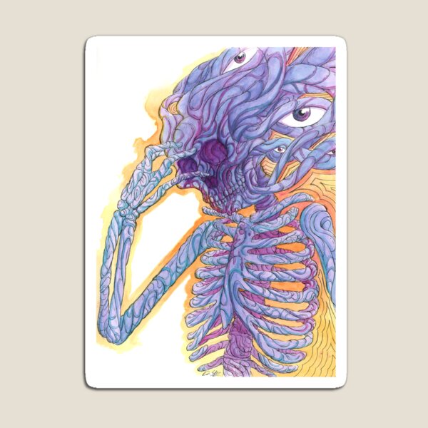 The Arduous Task of Transmutation - Psychedelic Watercolor Painting Magnet