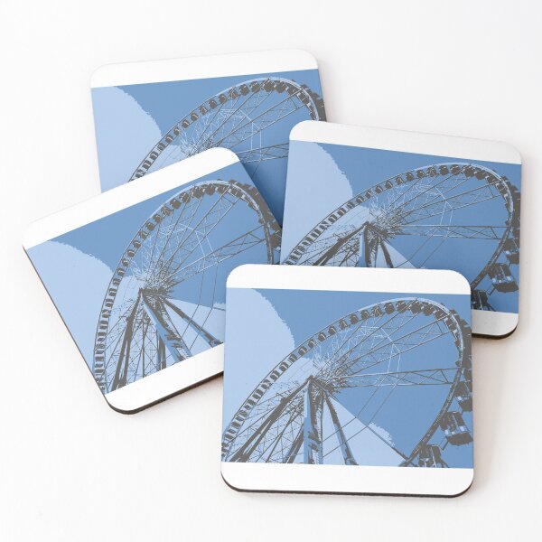 Item preview, Ferris Wheel silhouette on Blue background designed and sold by sigdesign.