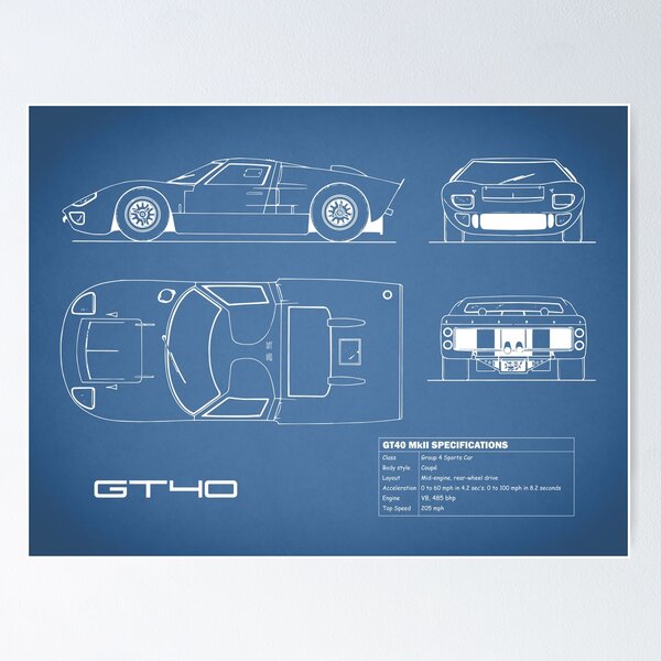 Item preview, The GT40 Blueprint designed and sold by rogue-design.