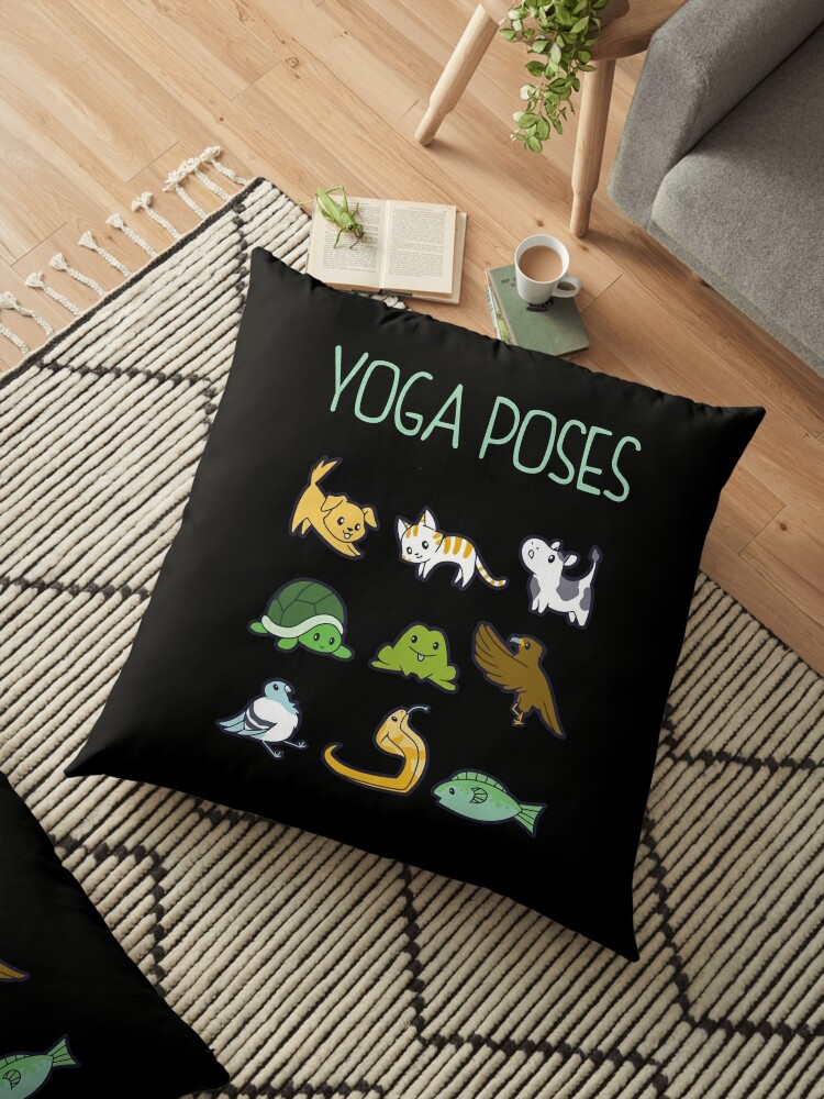 Yoga Poses Women And Kids Wear Floor Pillow By Itsmwaura