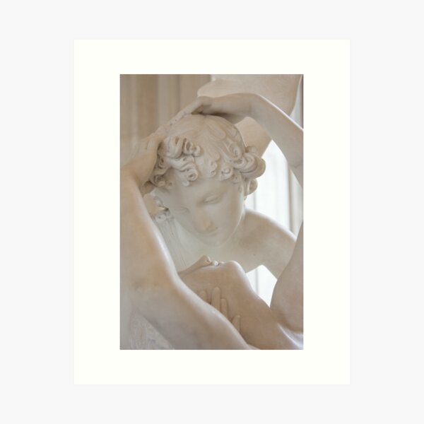 Psyche revived by Cupid's kiss - close up Art Print