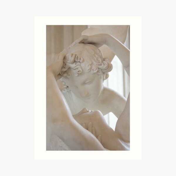Psyche revived by Cupid's kiss - close up Art Print