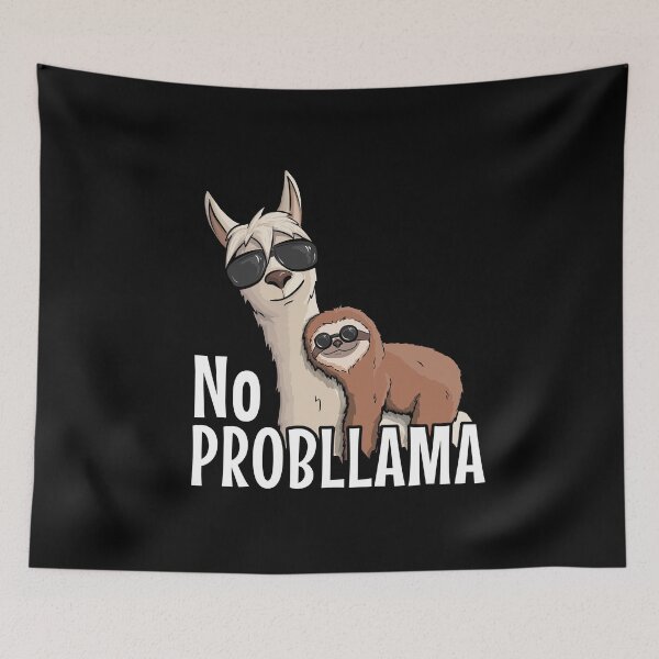 Item preview, No Prob-LLama Hipster Llama & Sloth With SunGlasses Gift designed and sold by Skizzenmonster.