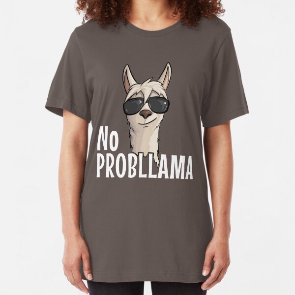 No ProbLama Hipster Lama mit New Age Sonnenbrille Geschenk Slim Fit T-Shirt