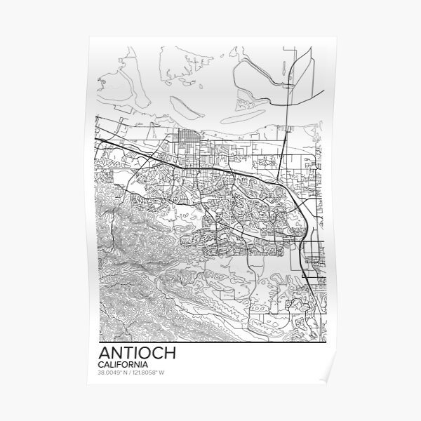 Antioch map poster print wall art, California gift printable, Home and Nursery, Modern map decor for office, Map Art, Map Gifts Poster