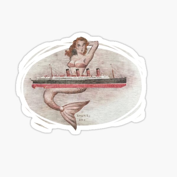 Item preview, Lusitania Bronze MerGal - Stencil on CottonFabric (reproduction) designed and sold by twerky07.