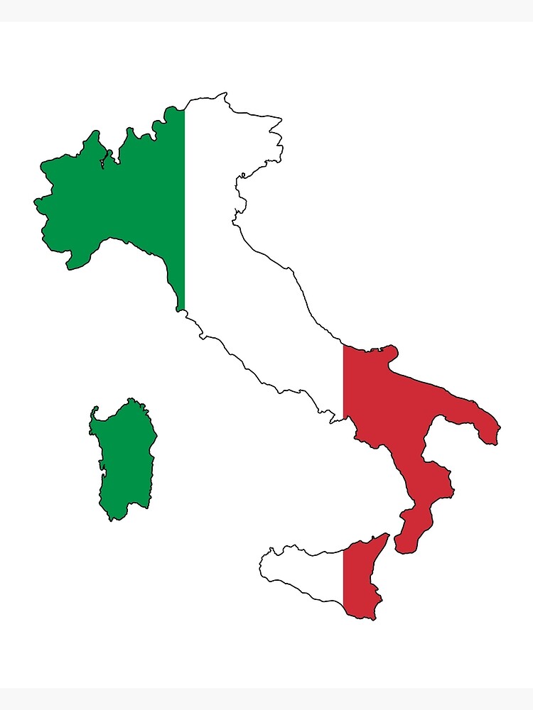 Italie carte drapeau Carte de vœux