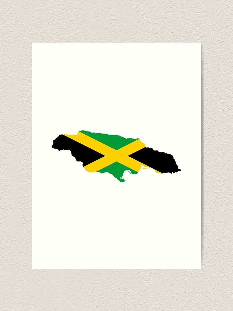 Jamaica Map Flag Art Print By Cacaodesigns Redbubble