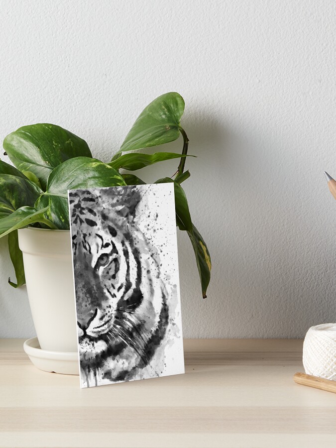 Black And White Half Faced Tiger | Art Board Print