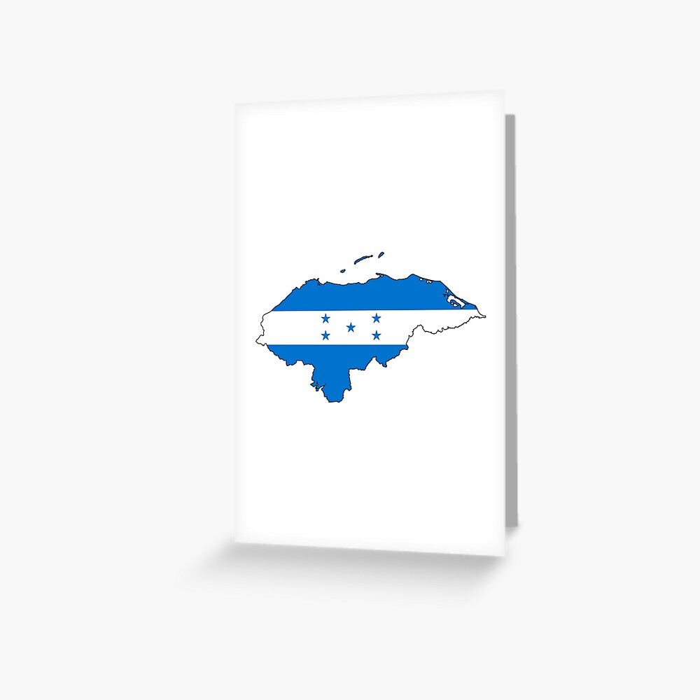 Country shape outlined and filled with the flag of Honduras. Flag