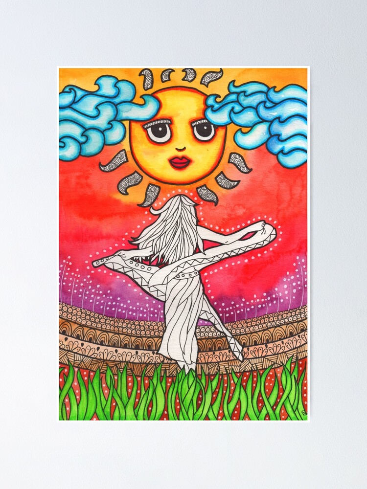 "Bohemian Girl Art Psychedelic Art Hippie Decor Trippy Art