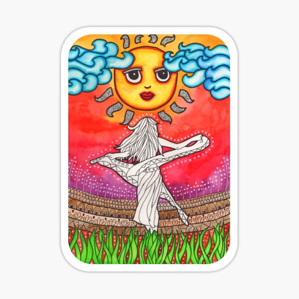 Bohemian Girl Art | Psychedelic Art | Hippie Decor | Trippy Art Sticker