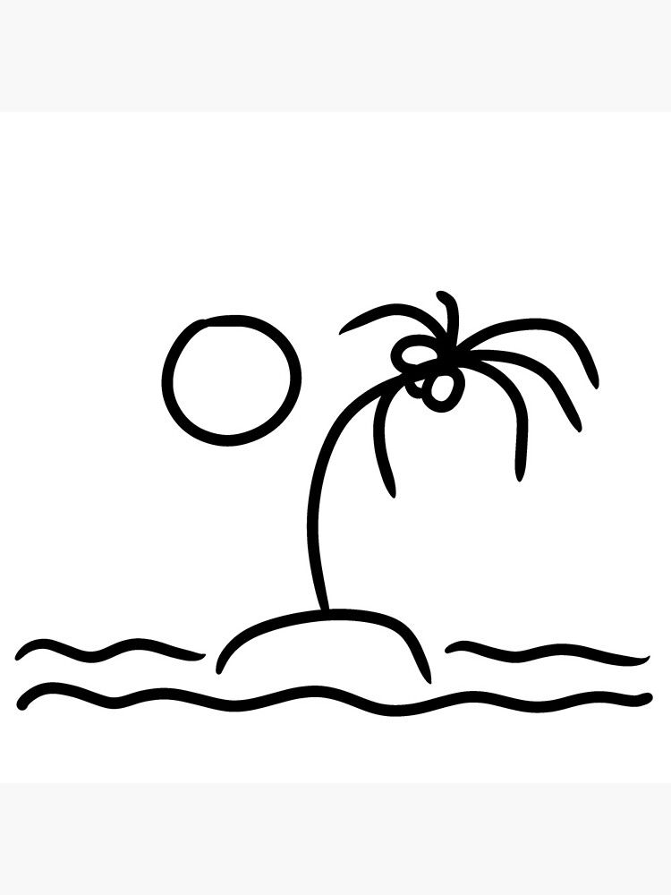 Ästhetische Palmeninsel Illustration | Surfer Style Geschenk Idee von newarts