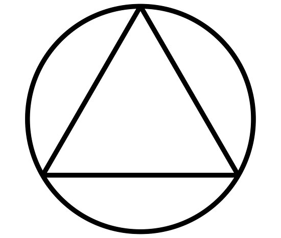 blueprints circle with a triangle inside