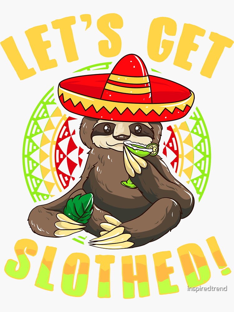 Funny Sloth Let's Get Slothed Cute Illustration Tee Gift