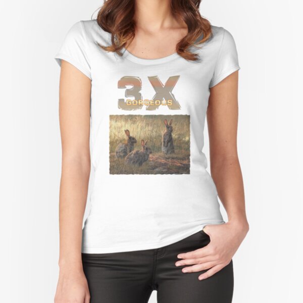 Cute Young Rabbits - 3x GORGEOUS Fitted Scoop T-Shirt
