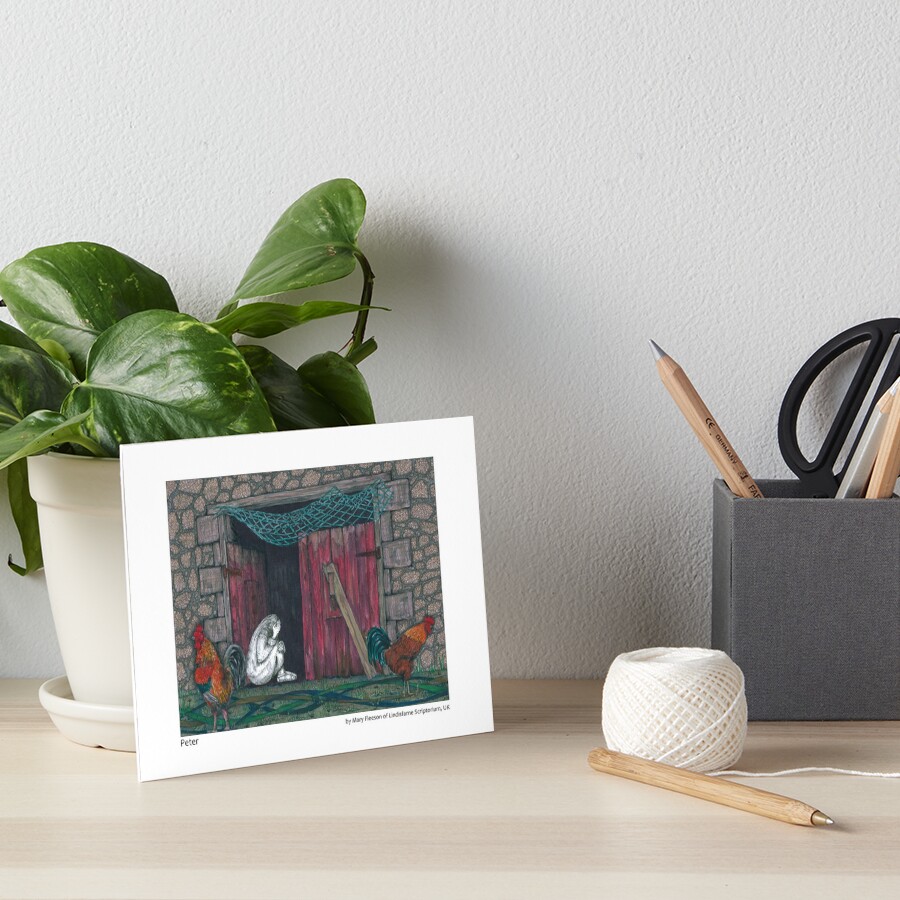 The Journey to the Cross and Beyond - Station 5 - Peter Art Board Print