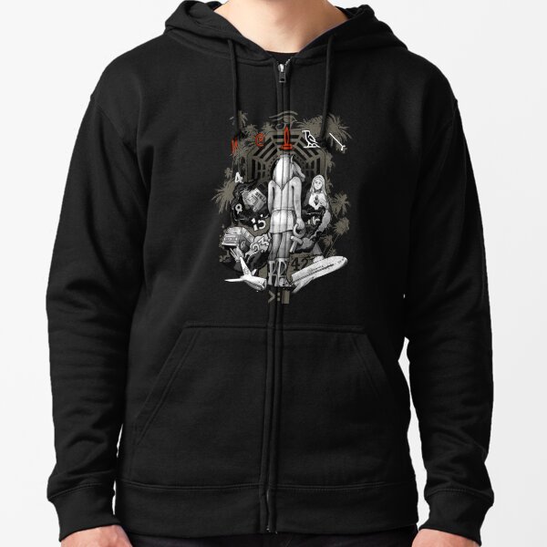 Lost Collage Zipped Hoodie