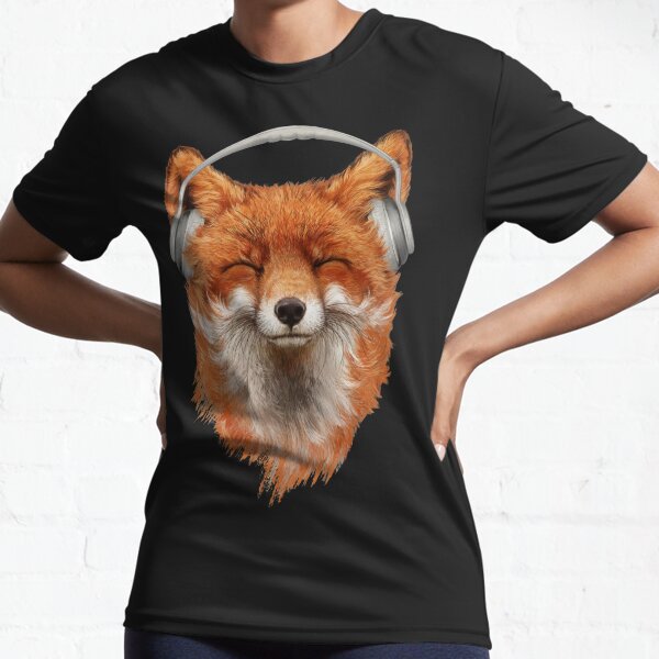 Smiling Musical Fox Active T-Shirt