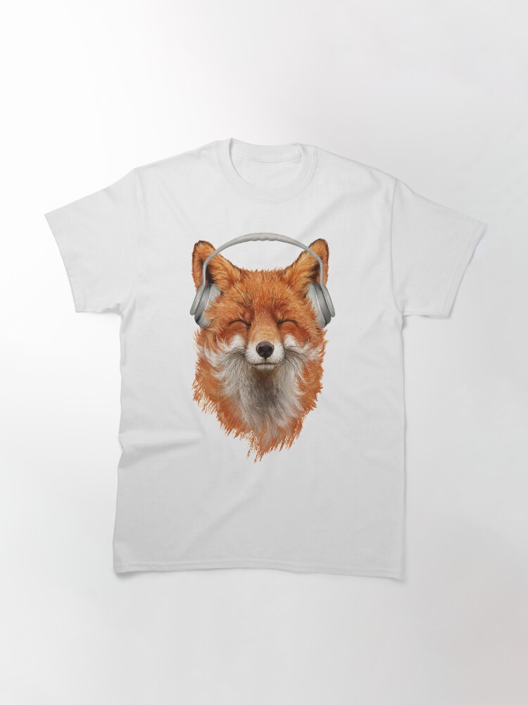 Thumbnail 3 of 7, Classic T-Shirt, Smiling Musical Fox designed and sold by 38Sunsets.