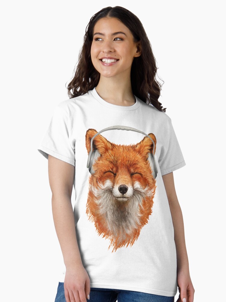 Thumbnail 1 of 7, Classic T-Shirt, Smiling Musical Fox designed and sold by 38Sunsets.