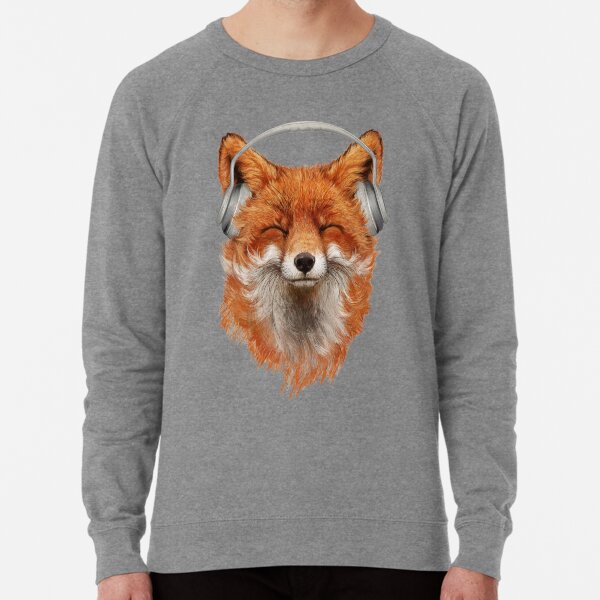 Smiling Musical Fox Lightweight Sweatshirt