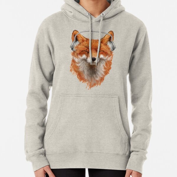 Smiling Musical Fox Pullover Hoodie