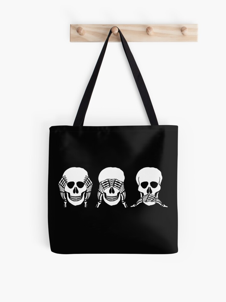 Three wise skulls, see, hear, speak no evil | Tote Bag