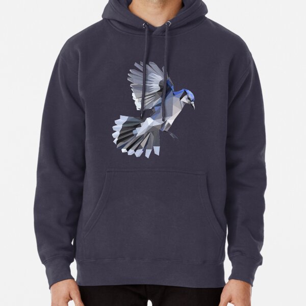 Geometric Blue Jay Pullover Hoodie