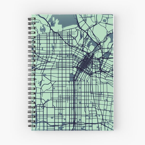 Aperçu de l'œuvre Los Angeles Street art de la carte dans la tonalité bleue créée et vendue par IvonDesign.