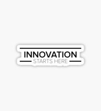 Innovation Starts Here Design - White Sticker